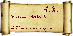 Adamcsik Norbert névjegykártya